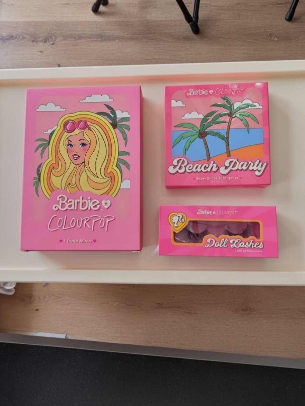 NIB ColourPop x Malibu Barbie 3pc Bundle Mirror Lashes Highlighter